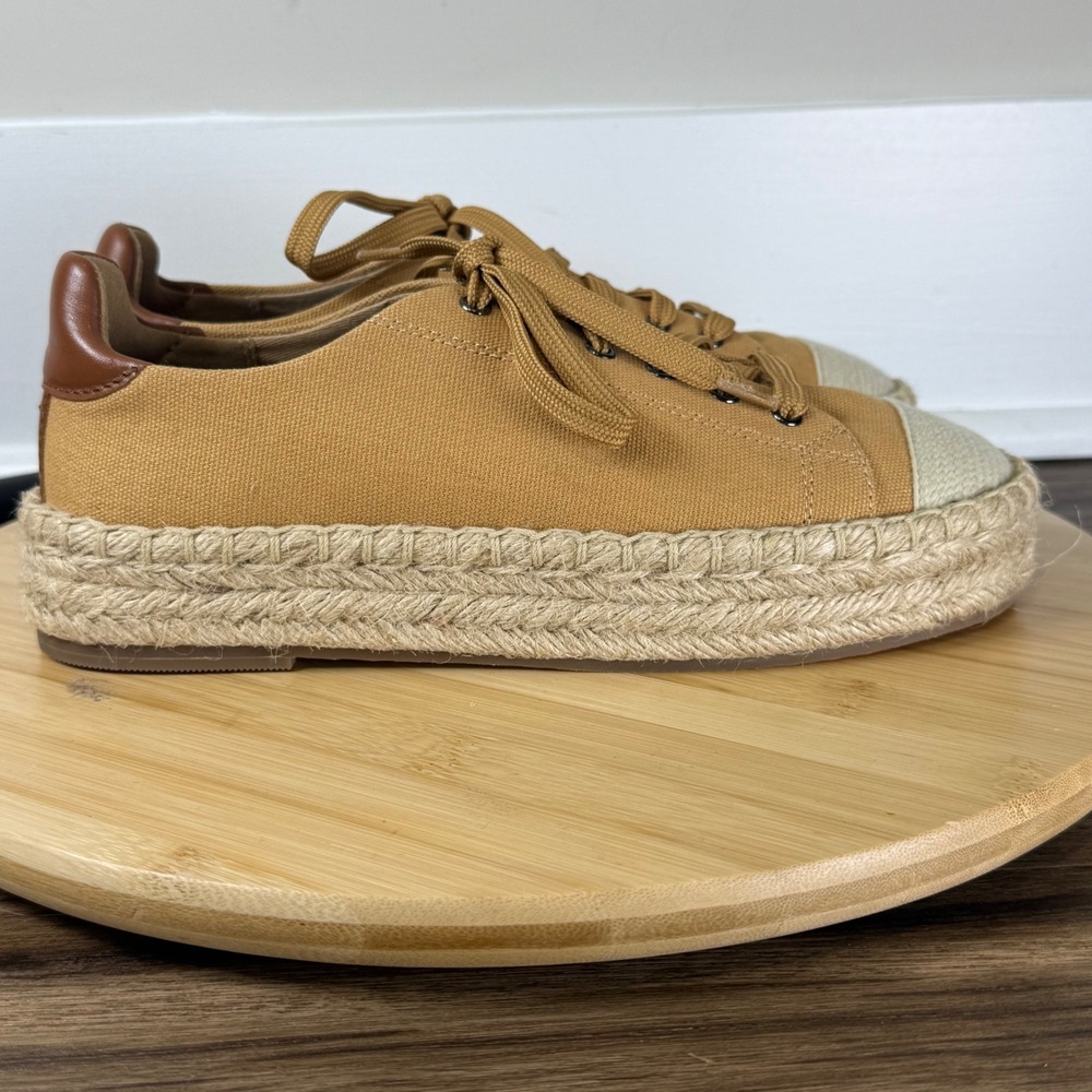 Linea Paolo Espadrille Sneaker Women 8 Mustard Platform Jute Boho Cottagecore